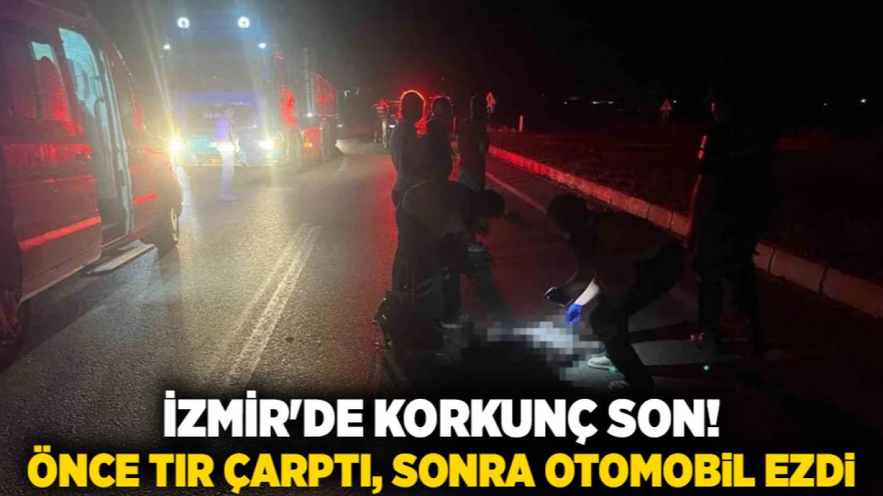 Feci kaza: Önce tır çarptı, sonra otomobil ezdi
