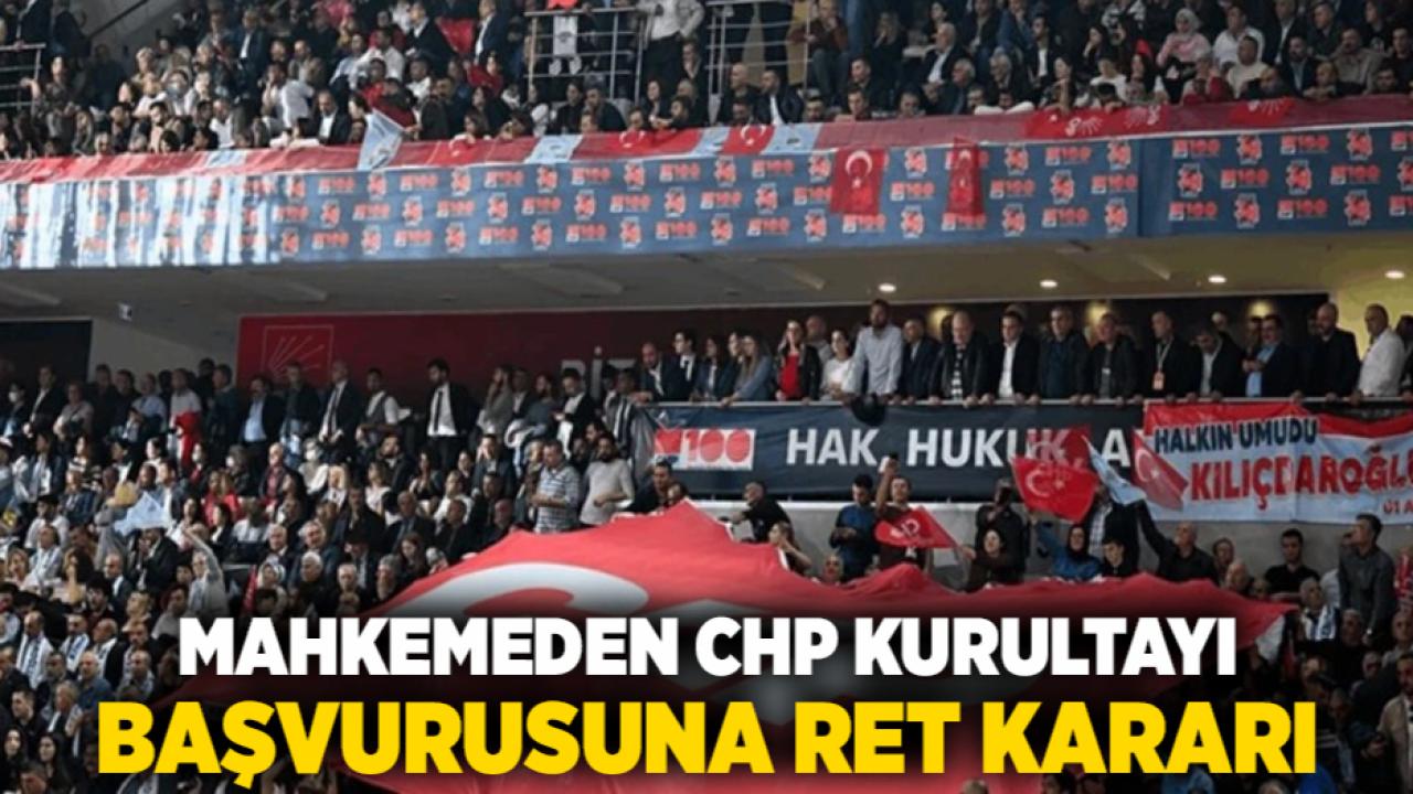 Mahkemeden CHP Kurultayı Başvurusuna Ret Kararı
