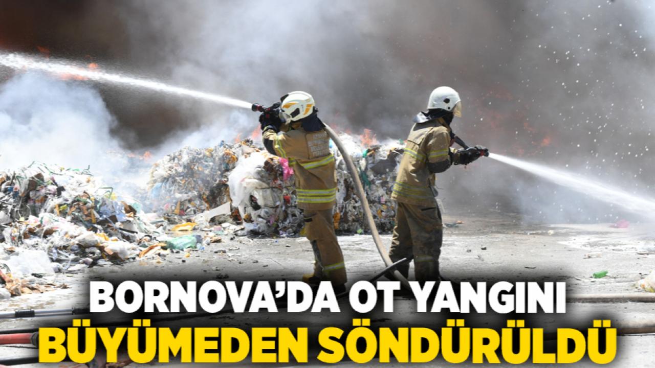 Bornova’da ot yangını büyümeden söndürüldü