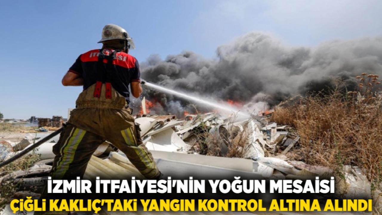 İzmir İtfaiyesi'nin yoğun mesaisi Çiğli Kaklıç'taki yangın büyümeden kontrol altına alındı