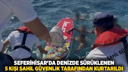 Seferihisar'da Denizde Sürüklenen 5 Kişi Sahil Güvenlik Tarafından Kurtarıldı